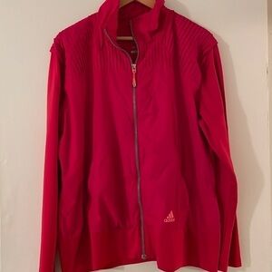 Adidas Pink Outdoor Jogging Kiking Zipper front Windbreaker Style Jacket XL